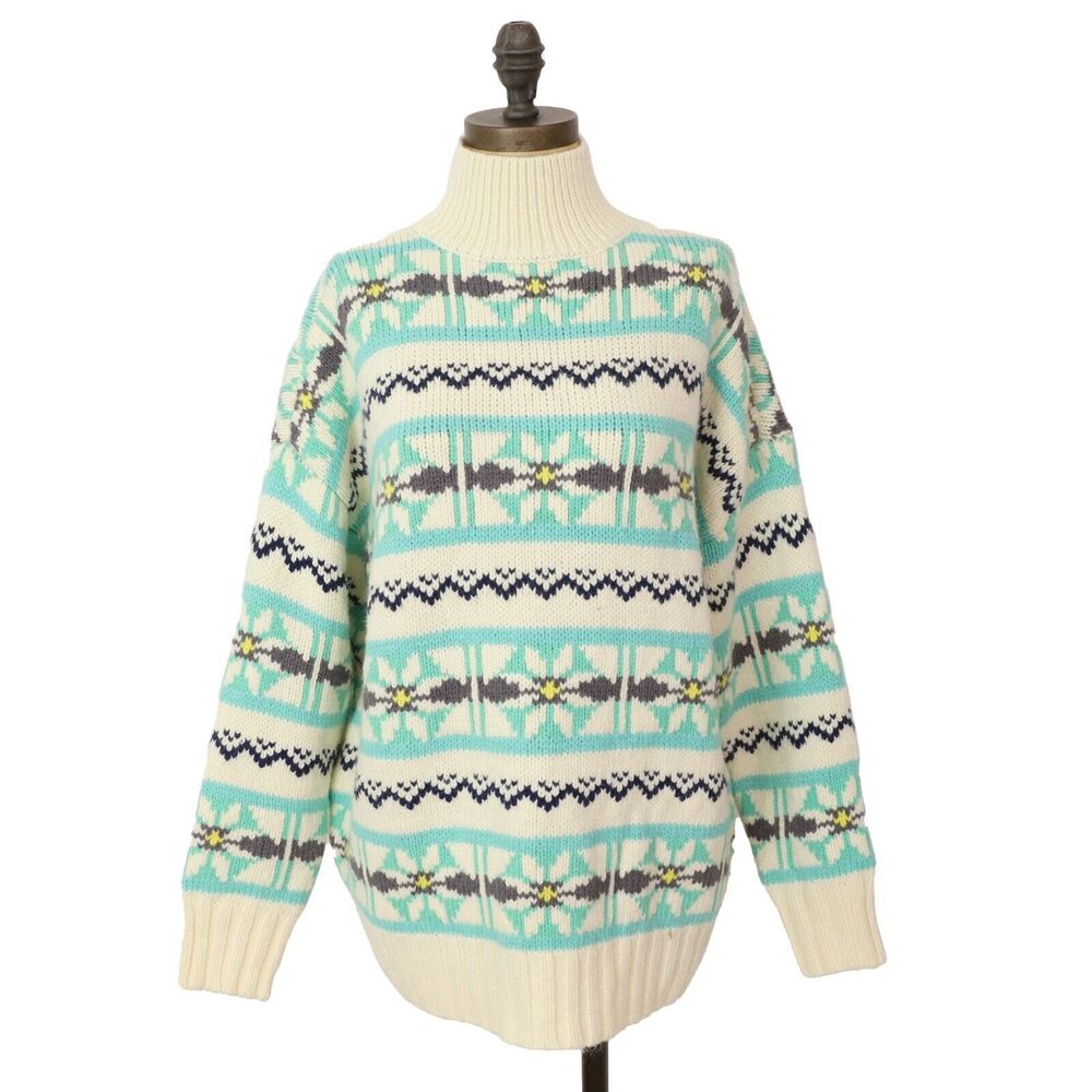 American Eagle Ae Oversized Fairisle Mock Neck Sw… - image 2